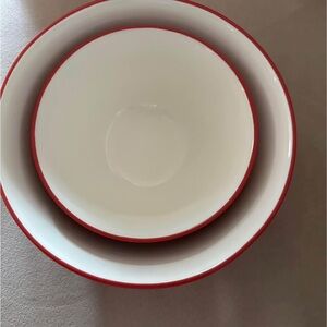 Noritake Red and White bowls
